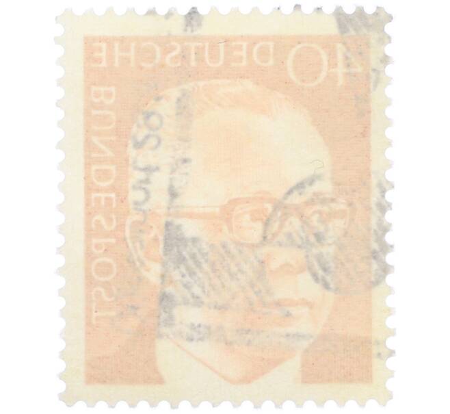 Почтовая марка 40 пфеннигов 1971 года Западная Германия (ФРГ) «Президент Густав Хайнеман» (Артикул: T11-39424) — Фото №2