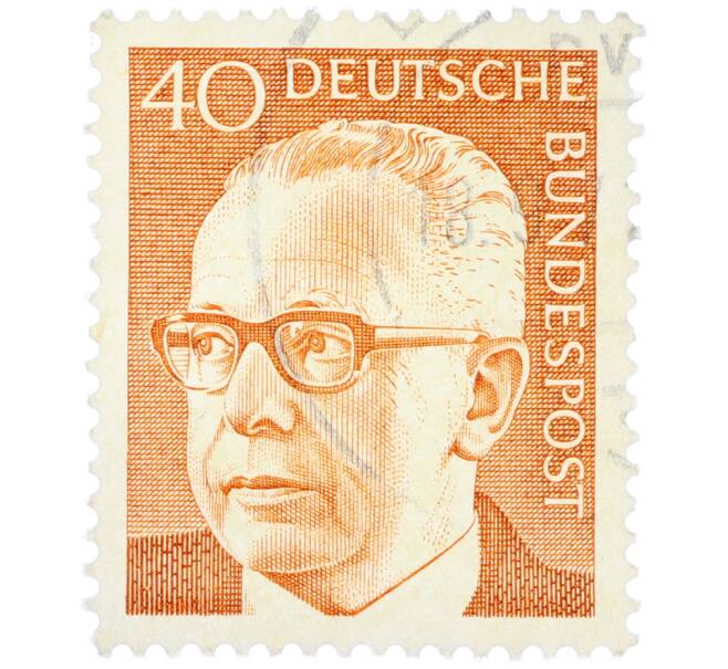 Почтовая марка 40 пфеннигов 1971 года Западная Германия (ФРГ) «Президент Густав Хайнеман» (Артикул: T11-39425) — Фото №1