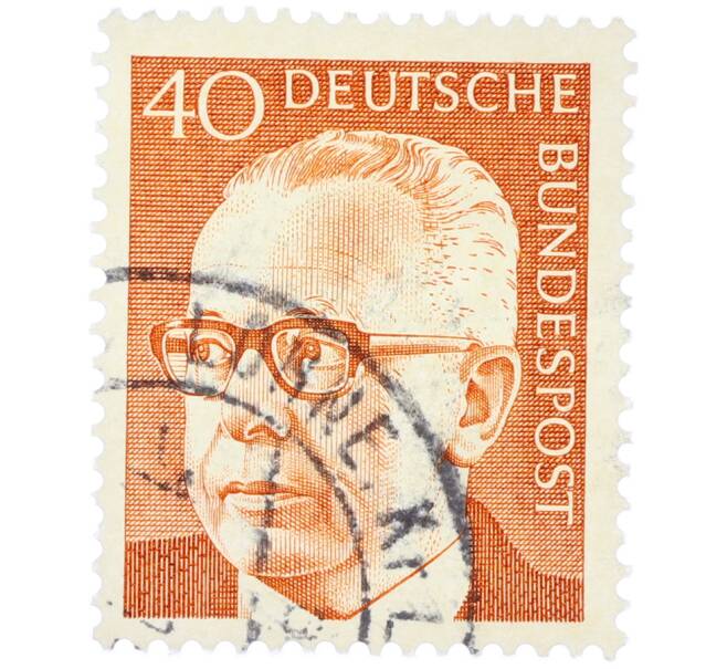 Почтовая марка 40 пфеннигов 1971 года Западная Германия (ФРГ) «Президент Густав Хайнеман» (Артикул: T11-39426) — Фото №1