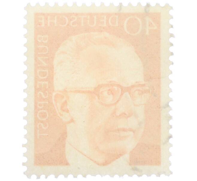 Почтовая марка 40 пфеннигов 1971 года Западная Германия (ФРГ) «Президент Густав Хайнеман» (Артикул: T11-39427) — Фото №2