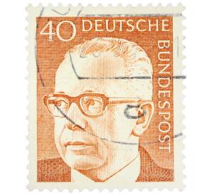 Почтовая марка 40 пфеннигов 1971 года Западная Германия (ФРГ) «Президент Густав Хайнеман» — Фото №1