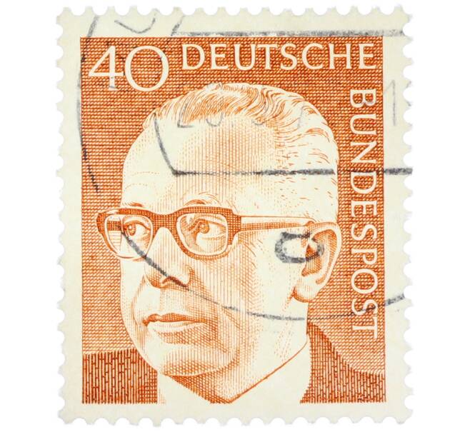 Почтовая марка 40 пфеннигов 1971 года Западная Германия (ФРГ) «Президент Густав Хайнеман» (Артикул: T11-39428) — Фото №1