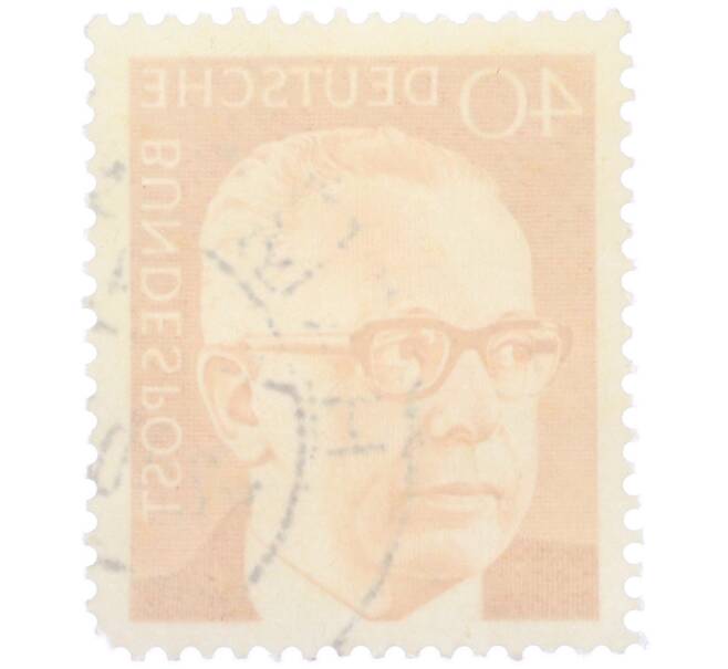 Почтовая марка 40 пфеннигов 1971 года Западная Германия (ФРГ) «Президент Густав Хайнеман» (Артикул: T11-39430) — Фото №2