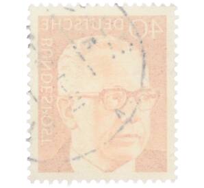 Почтовая марка 40 пфеннигов 1971 года Западная Германия (ФРГ) «Президент Густав Хайнеман» — Фото №2