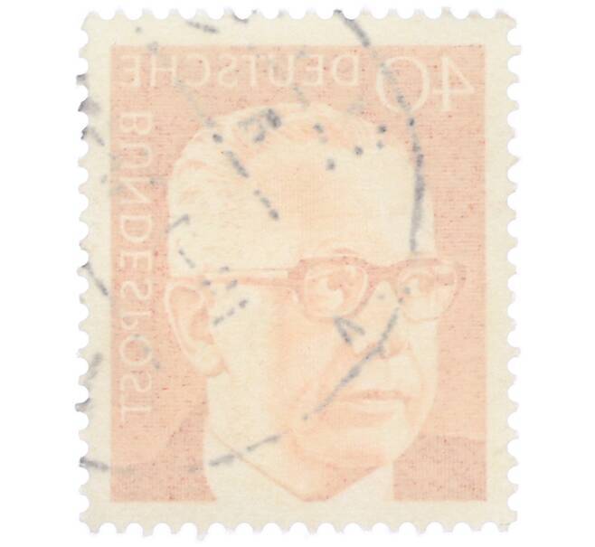 Почтовая марка 40 пфеннигов 1971 года Западная Германия (ФРГ) «Президент Густав Хайнеман» (Артикул: T11-39431) — Фото №2