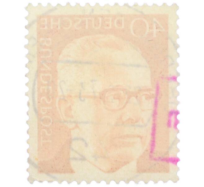 Почтовая марка 40 пфеннигов 1971 года Западная Германия (ФРГ) «Президент Густав Хайнеман» (Артикул: T11-39432) — Фото №2