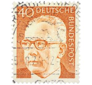 Почтовая марка 40 пфеннигов 1971 года Западная Германия (ФРГ) «Президент Густав Хайнеман» — Фото №1