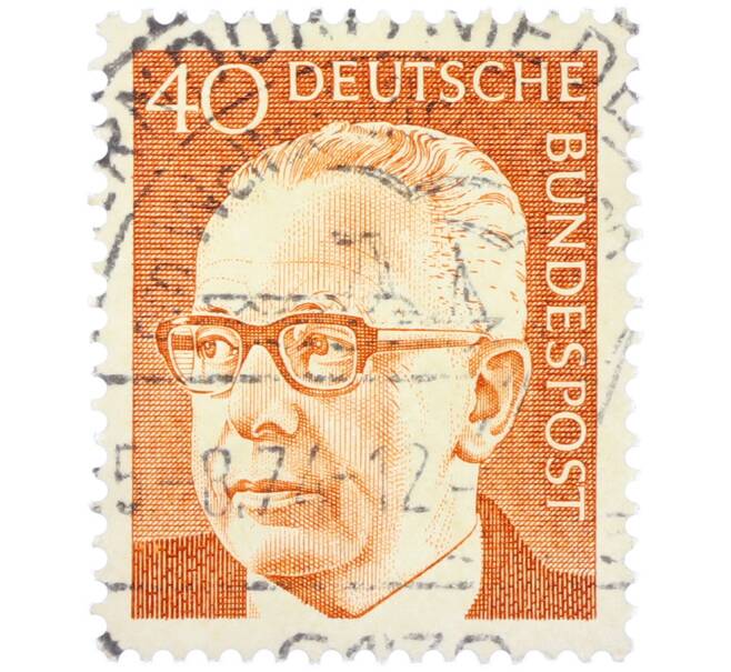 Почтовая марка 40 пфеннигов 1971 года Западная Германия (ФРГ) «Президент Густав Хайнеман» (Артикул: T11-39433) — Фото №1