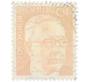 Почтовая марка 40 пфеннигов 1971 года Западная Германия (ФРГ) «Президент Густав Хайнеман» — Фото №2