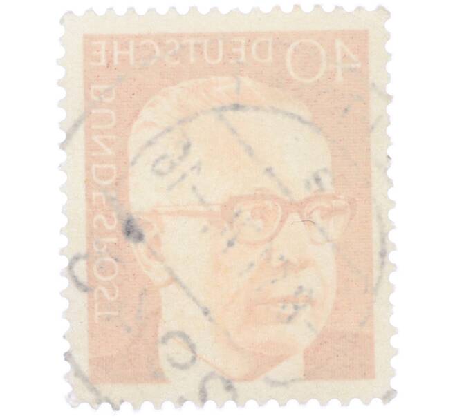 Почтовая марка 40 пфеннигов 1971 года Западная Германия (ФРГ) «Президент Густав Хайнеман» (Артикул: T11-39434) — Фото №2