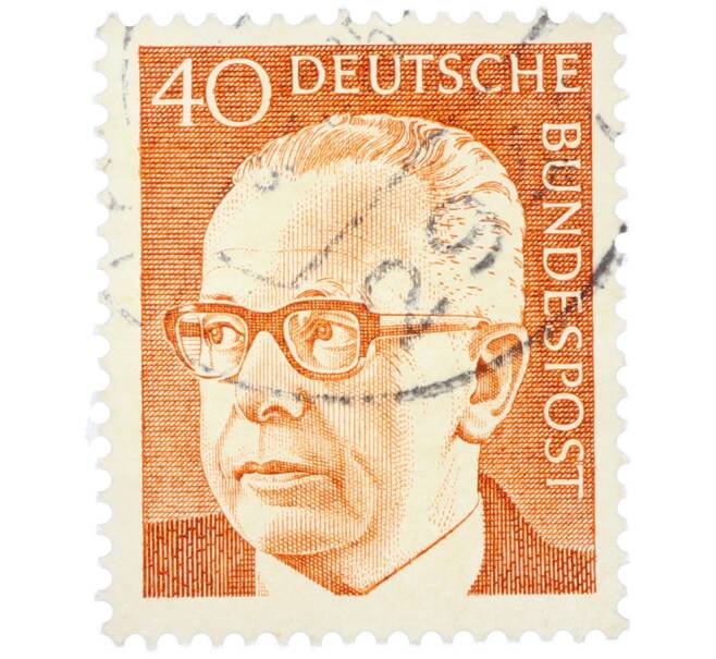 Почтовая марка 40 пфеннигов 1971 года Западная Германия (ФРГ) «Президент Густав Хайнеман» (Артикул: T11-39435) — Фото №1