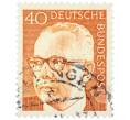 Почтовая марка 40 пфеннигов 1971 года Западная Германия (ФРГ) «Президент Густав Хайнеман» (Артикул: T11-39436) — Фото №1