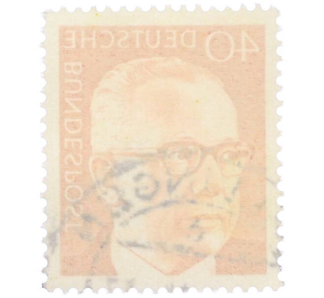 Почтовая марка 40 пфеннигов 1971 года Западная Германия (ФРГ) «Президент Густав Хайнеман» (Артикул: T11-39436) — Фото №2