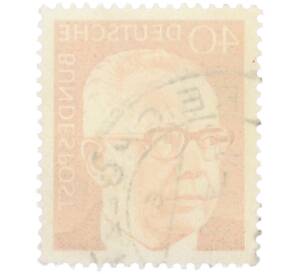 Почтовая марка 40 пфеннигов 1971 года Западная Германия (ФРГ) «Президент Густав Хайнеман» — Фото №2