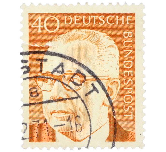 Почтовая марка 40 пфеннигов 1971 года Западная Германия (ФРГ) «Президент Густав Хайнеман» (Артикул: T11-39438) — Фото №1