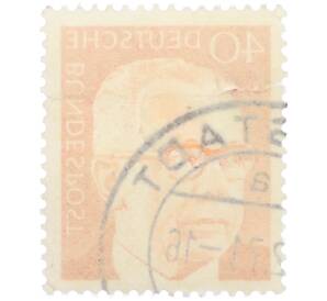 Почтовая марка 40 пфеннигов 1971 года Западная Германия (ФРГ) «Президент Густав Хайнеман» — Фото №2