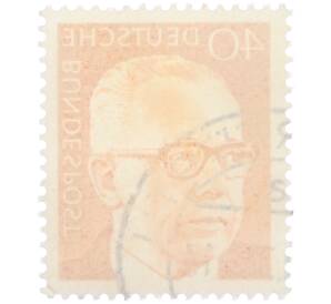 Почтовая марка 40 пфеннигов 1971 года Западная Германия (ФРГ) «Президент Густав Хайнеман» — Фото №2