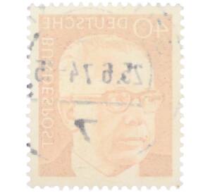 Почтовая марка 40 пфеннигов 1971 года Западная Германия (ФРГ) «Президент Густав Хайнеман» — Фото №2