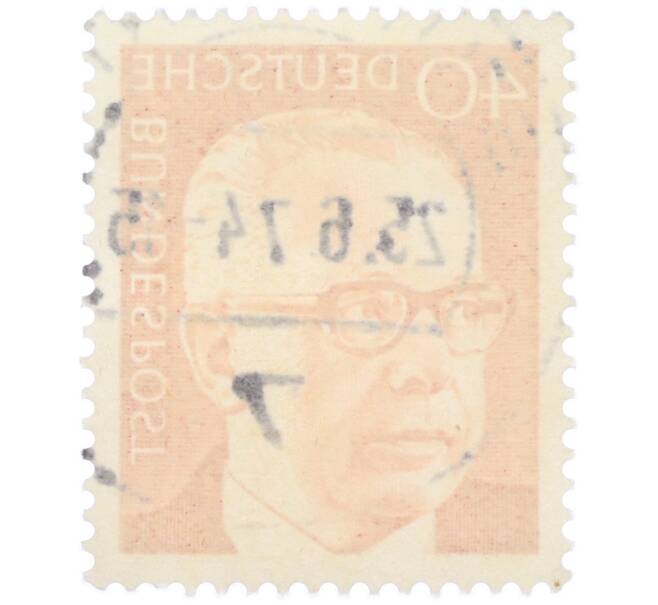 Почтовая марка 40 пфеннигов 1971 года Западная Германия (ФРГ) «Президент Густав Хайнеман» (Артикул: T11-39440) — Фото №2