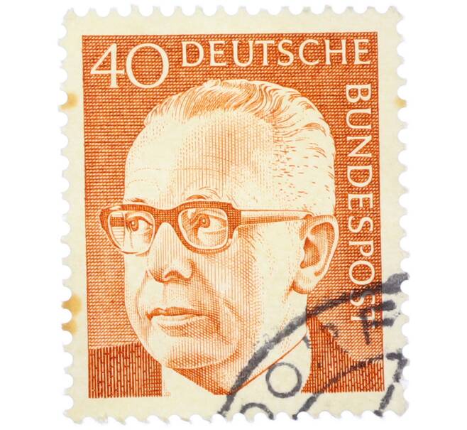 Почтовая марка 40 пфеннигов 1971 года Западная Германия (ФРГ) «Президент Густав Хайнеман» (Артикул: T11-39441) — Фото №1