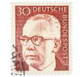 Почтовая марка 30 пфеннигов 1971 года Западная Германия (ФРГ) «Президент Густав Хайнеман» (Артикул: T11-39443) — Фото №1