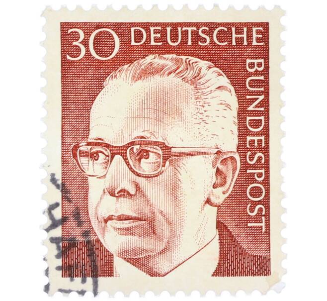 Почтовая марка 30 пфеннигов 1971 года Западная Германия (ФРГ) «Президент Густав Хайнеман» (Артикул: T11-39443) — Фото №1