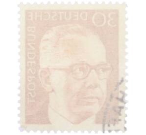 Почтовая марка 30 пфеннигов 1971 года Западная Германия (ФРГ) «Президент Густав Хайнеман» — Фото №2