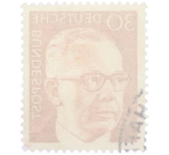 Почтовая марка 30 пфеннигов 1971 года Западная Германия (ФРГ) «Президент Густав Хайнеман» (Артикул: T11-39443) — Фото №2