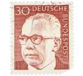 Почтовая марка 30 пфеннигов 1971 года Западная Германия (ФРГ) «Президент Густав Хайнеман» (Артикул: T11-39444) — Фото №1