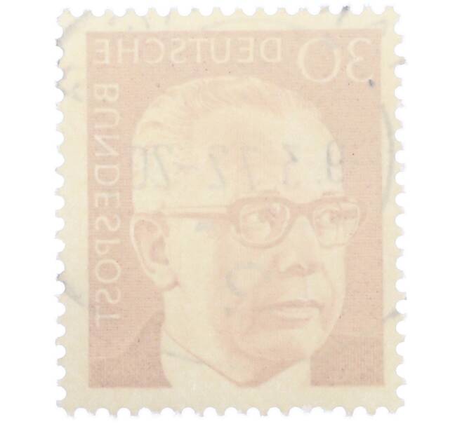 Почтовая марка 30 пфеннигов 1971 года Западная Германия (ФРГ) «Президент Густав Хайнеман» (Артикул: T11-39446) — Фото №2