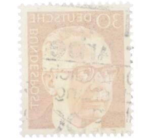 Почтовая марка 30 пфеннигов 1971 года Западная Германия (ФРГ) «Президент Густав Хайнеман» — Фото №2