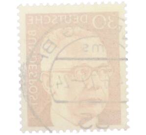 Почтовая марка 30 пфеннигов 1971 года Западная Германия (ФРГ) «Президент Густав Хайнеман» — Фото №2