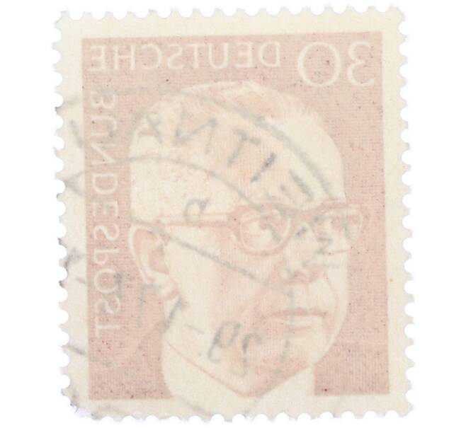 Почтовая марка 30 пфеннигов 1971 года Западная Германия (ФРГ) «Президент Густав Хайнеман» (Артикул: T11-39449) — Фото №2