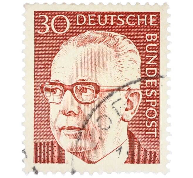 Почтовая марка 30 пфеннигов 1971 года Западная Германия (ФРГ) «Президент Густав Хайнеман» (Артикул: T11-39450) — Фото №1