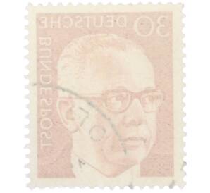 Почтовая марка 30 пфеннигов 1971 года Западная Германия (ФРГ) «Президент Густав Хайнеман» — Фото №2