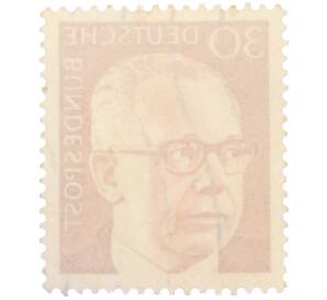 Почтовая марка 30 пфеннигов 1971 года Западная Германия (ФРГ) «Президент Густав Хайнеман» — Фото №2