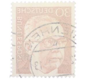 Почтовая марка 30 пфеннигов 1971 года Западная Германия (ФРГ) «Президент Густав Хайнеман» — Фото №2