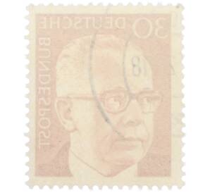Почтовая марка 30 пфеннигов 1971 года Западная Германия (ФРГ) «Президент Густав Хайнеман» — Фото №2