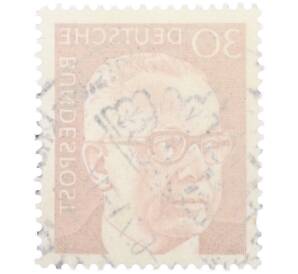 Почтовая марка 30 пфеннигов 1971 года Западная Германия (ФРГ) «Президент Густав Хайнеман» — Фото №2