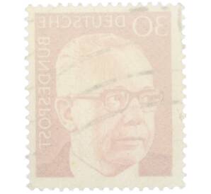 Почтовая марка 30 пфеннигов 1971 года Западная Германия (ФРГ) «Президент Густав Хайнеман» — Фото №2