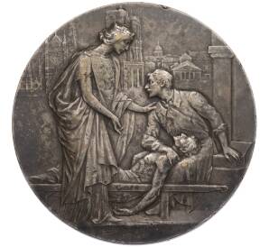 Настольная медаль 1902 года Франция «100-летие школы-интерната в области медицины и хирургии гражданских больниц Парижа» — Фото №1