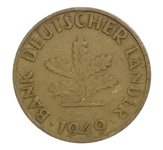 Монета 10 пфеннигов 1949 года F Германия (Артикул: M2-34663) — Фото №1