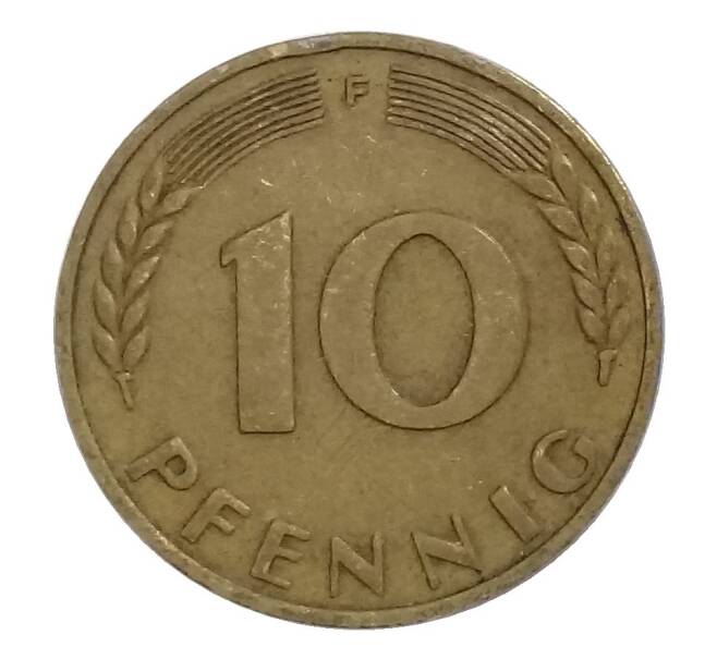 Монета 10 пфеннигов 1949 года F Германия (Артикул: M2-34663) — Фото №2