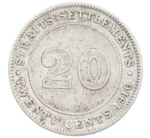 20 центов 1910 года Стрейтс Сетлментс — Фото №1