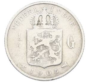 1/4 гульдена 1905 года Голландская Ост-Индия — Фото №1
