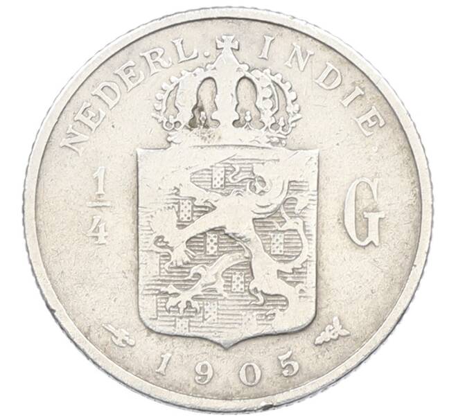 Монета 1/4 гульдена 1905 года Голландская Ост-Индия (Артикул: K27-87346) — Фото №1
