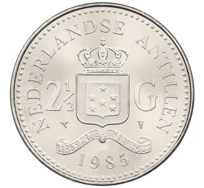 Монета 2 1/2 гульдена 1985 года Нидерландские Антильские острова (Артикул: K27-87353) — Фото №1