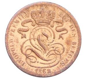 1 сантим 1862 года Бельгия — Фото №2