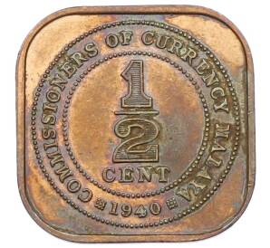 1/2 цента 1940 года Малайя — Фото №1