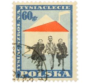 Почтовая марка 60 грошей 1959 года Польша «1000-летие польского государства» — Фото №1